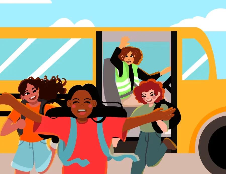 School bus and students โ keep every stakeholder informed